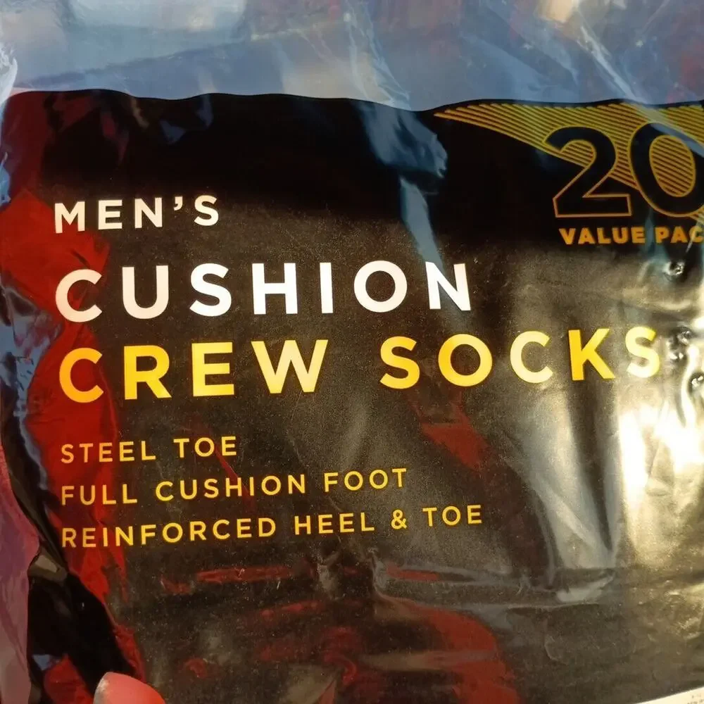 Wrangler‎ Rustler Men’s Cushion Crew Socks, 20 pack Reinforced Heel & Toe